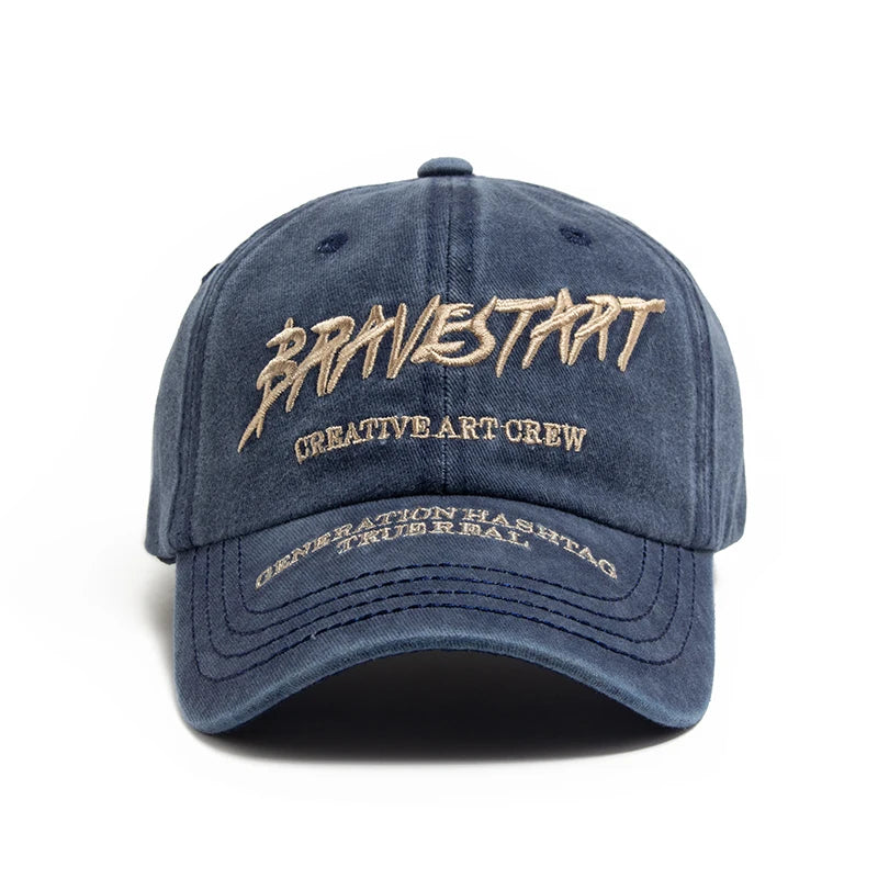 Baseball Cap Embroidered Cotton Soft Top Men's Caps Casual Retro Travel Visor Hats
