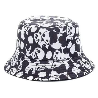 Unisex Bucket Cap Fruit Printing Hats Summer Double-sided Wear Man Women