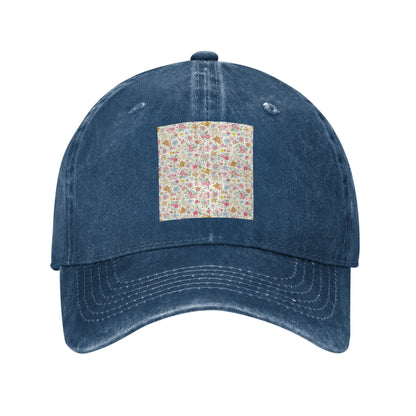 Cute Rilakkuma Flower pattern Denim Fabric Cap Casual Baseball Caps