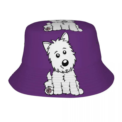 Cute Cartoon Westie Dog Bucket Hat Unisex Personalized