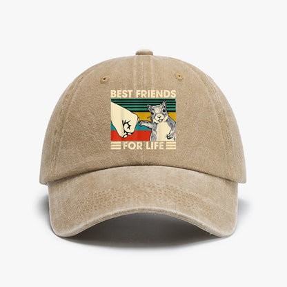 Funny Retro Vintage Squirrel Best Friend for Life Baseball Cap