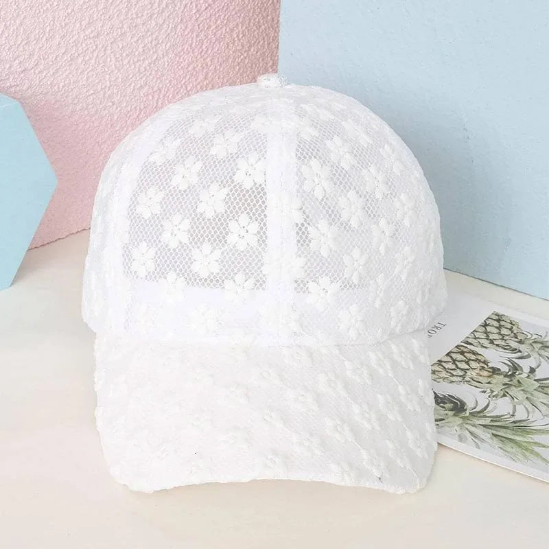 Summer Lace Flowers Baseball Caps