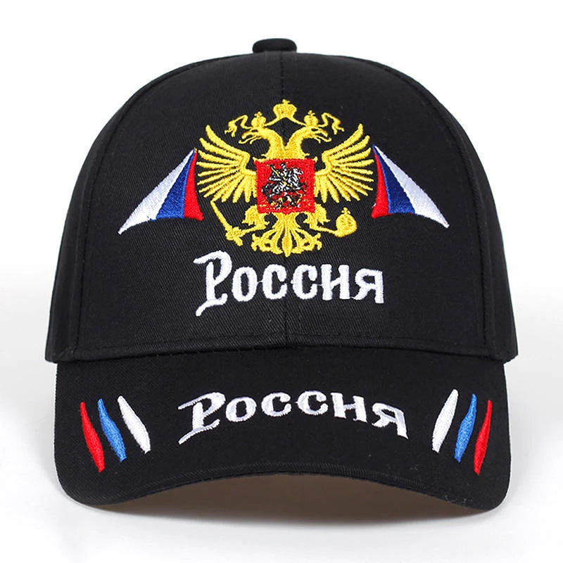 Russian Baseball Cap Cotton Snapback Caps Gold Double-Headed Eagle Embroidery