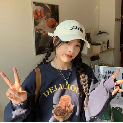 New Embroidered Letter Baseball Hat Sun Protection