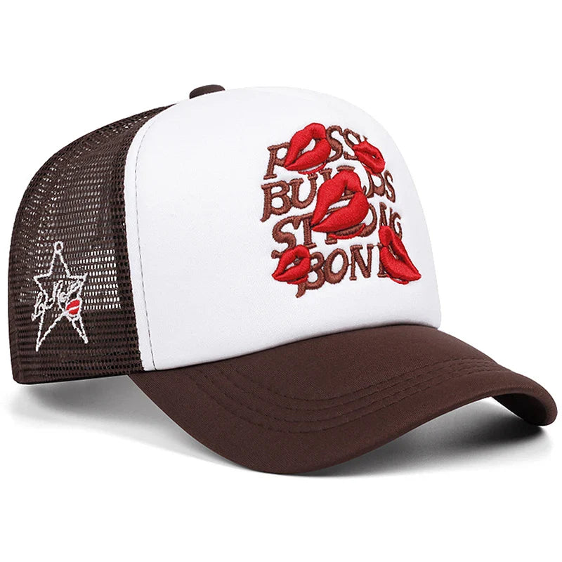 Trend New Cotton Mesh Hat Lipprint Men's Hip Hop Hat