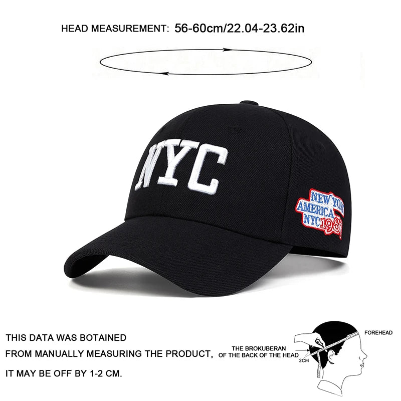 Unisex NYC Embroidery Baseball Caps Spring And Autumn