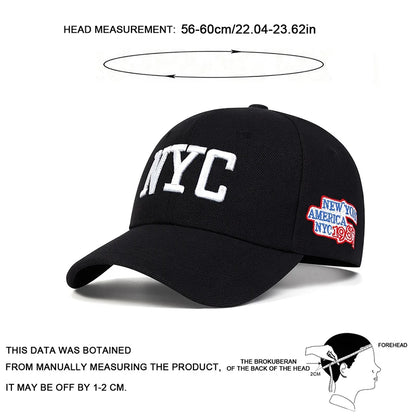 Unisex NYC Embroidery Baseball Caps Spring And Autumn