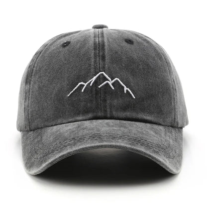 Retro Washed Cotton Cap Unisex Mountain Embroidery Baseball Caps