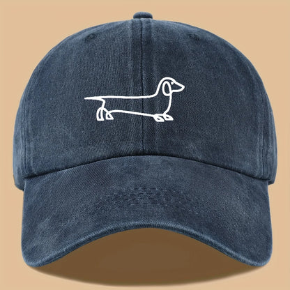 Simple Dog Print Baseball Cap, Versatile For Both Men And Women