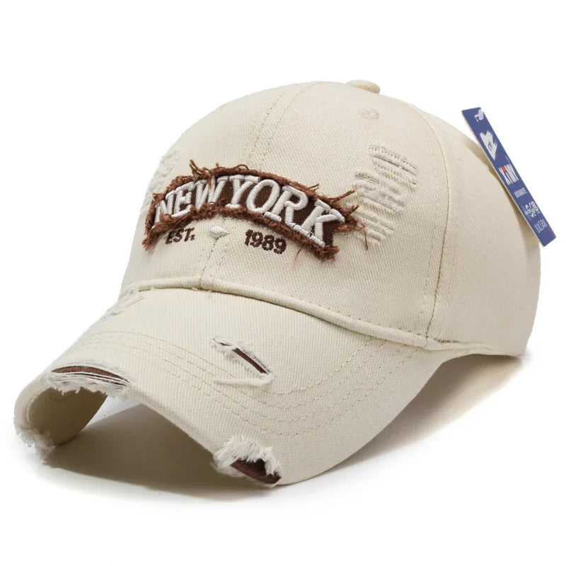 Letter New York Broken Hole Baseball Cap