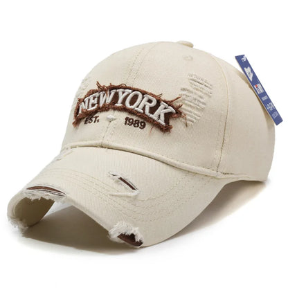 Letter New York Broken Hole Baseball Cap