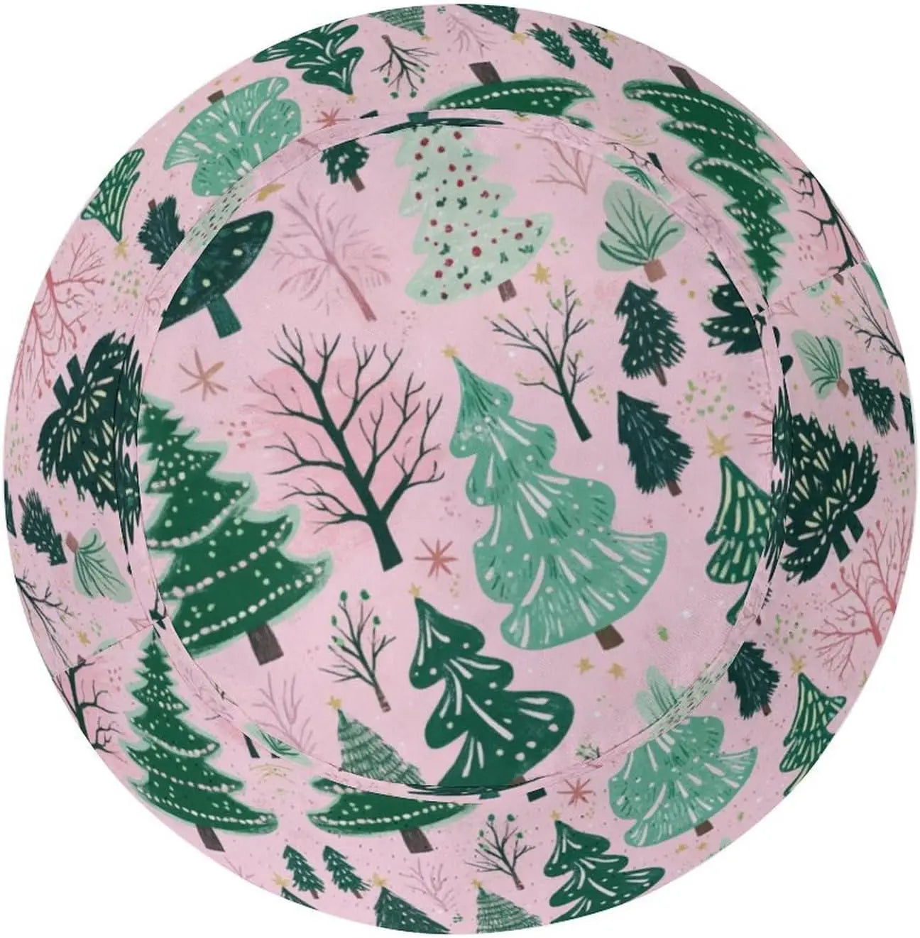 Bucket Hat  Pink Green Xmas Tree Bucket Hats Christmas Forest Trees