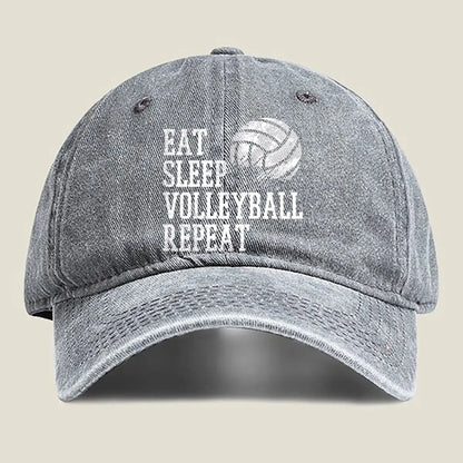EAT SLEEP VOLLEYBALL REPEAT Washed Baseball Cap