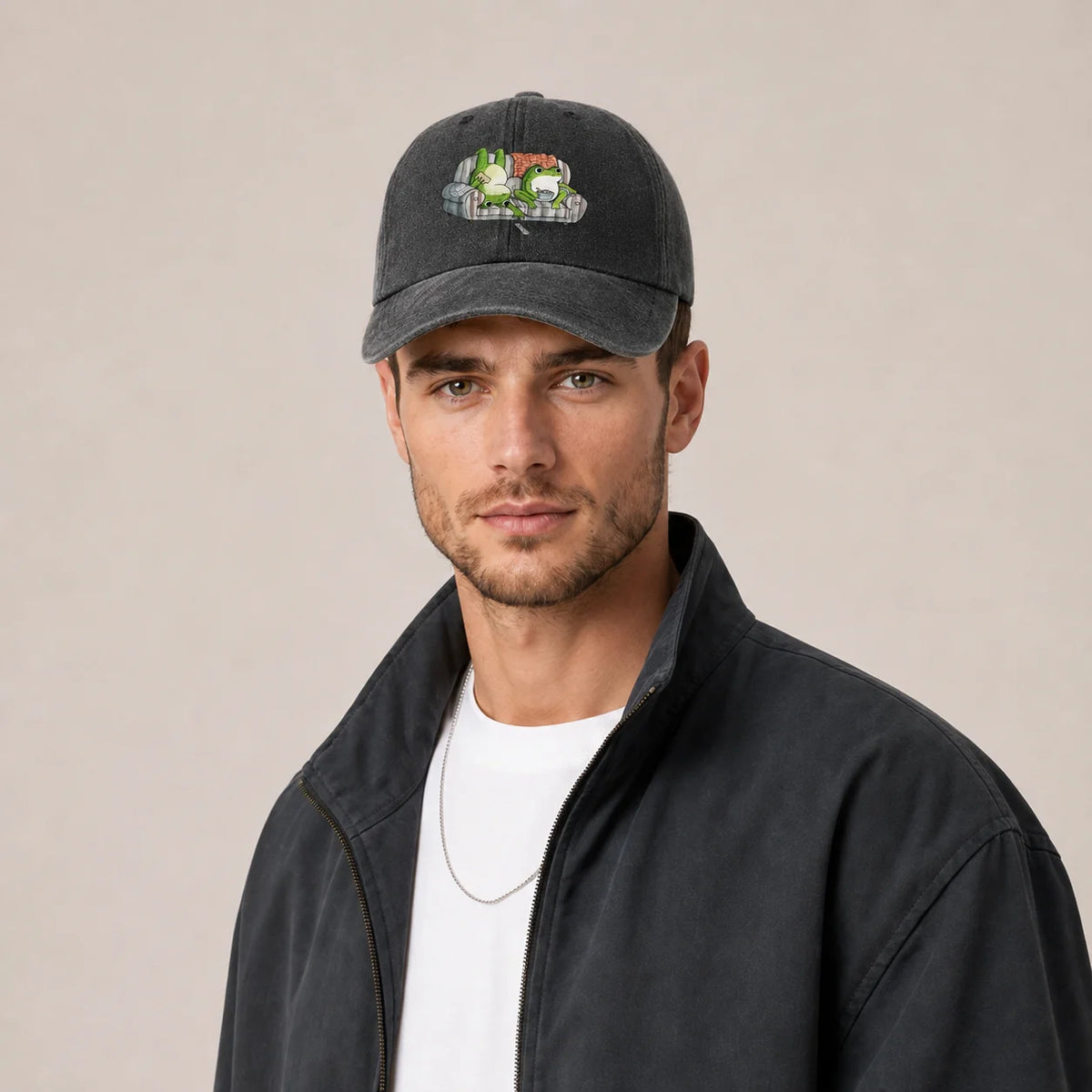Bookish Frog Character Graphic Baseball Cap