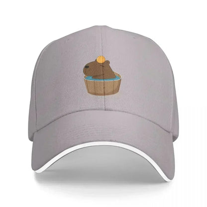 Capybara with Orange Baseball Cap