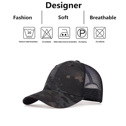 Unisex Solid Color Plaid Fabric Baseball Net Caps Spring Summer