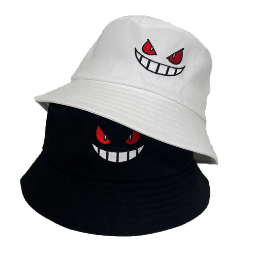 Unisex Light Board Solid Color Big Eyes Embroideried Hats Bucket Hat