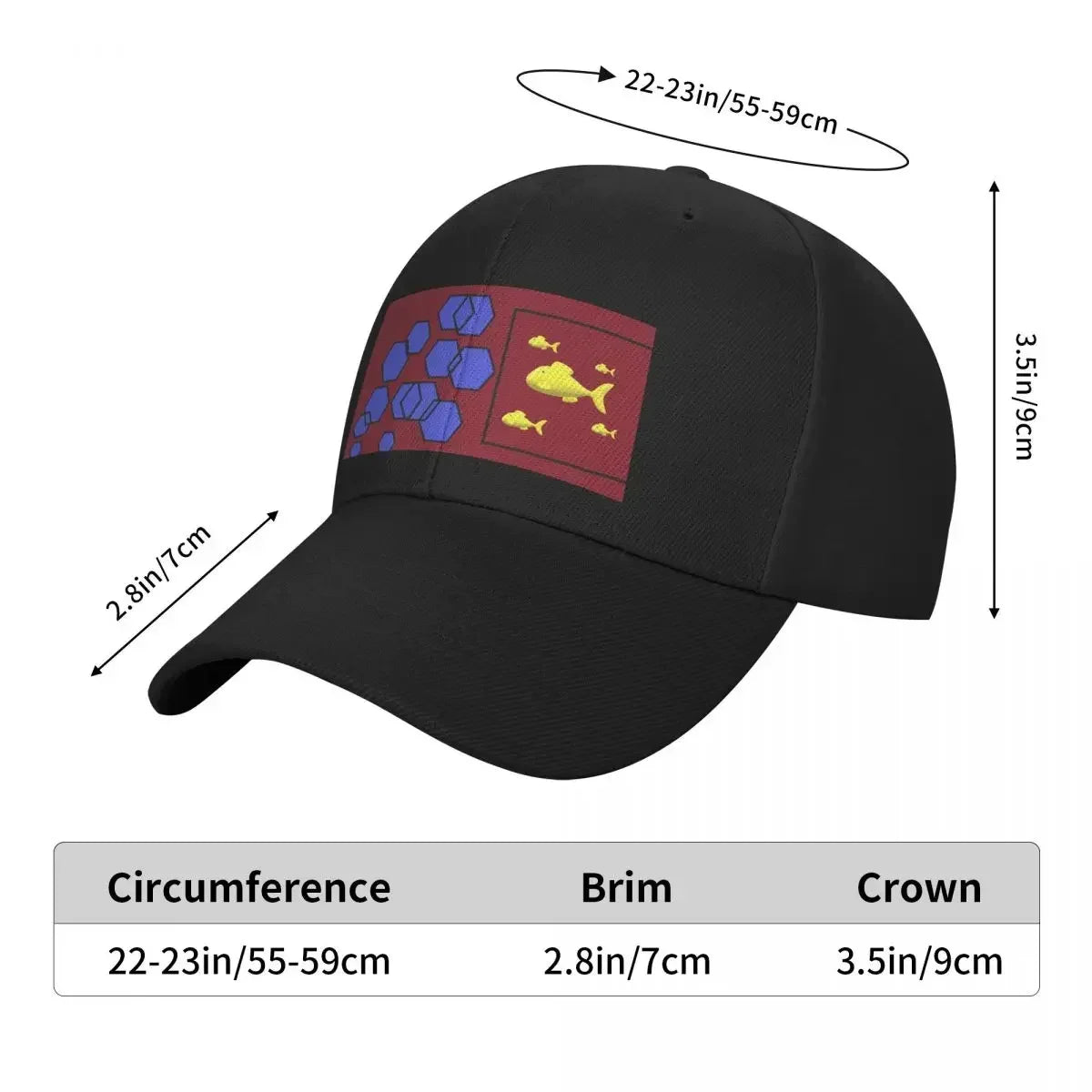 Fish Print Baseball Cap