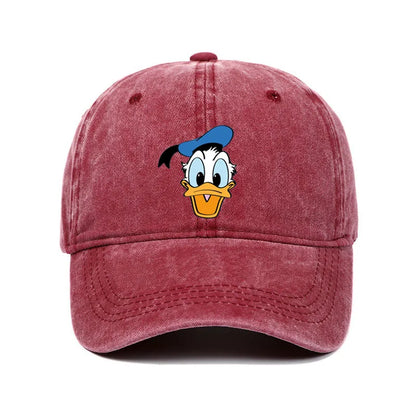 Unisex Vintage Washed Mickey Minnie Print Baseball Cap