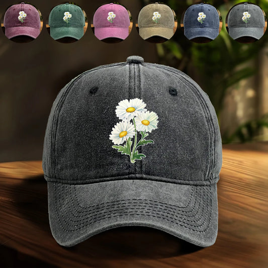Flower Print Snapback Baseball Cap Flower Hat
