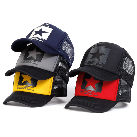 Children Five Pointed Star Print Baseball Net Caps