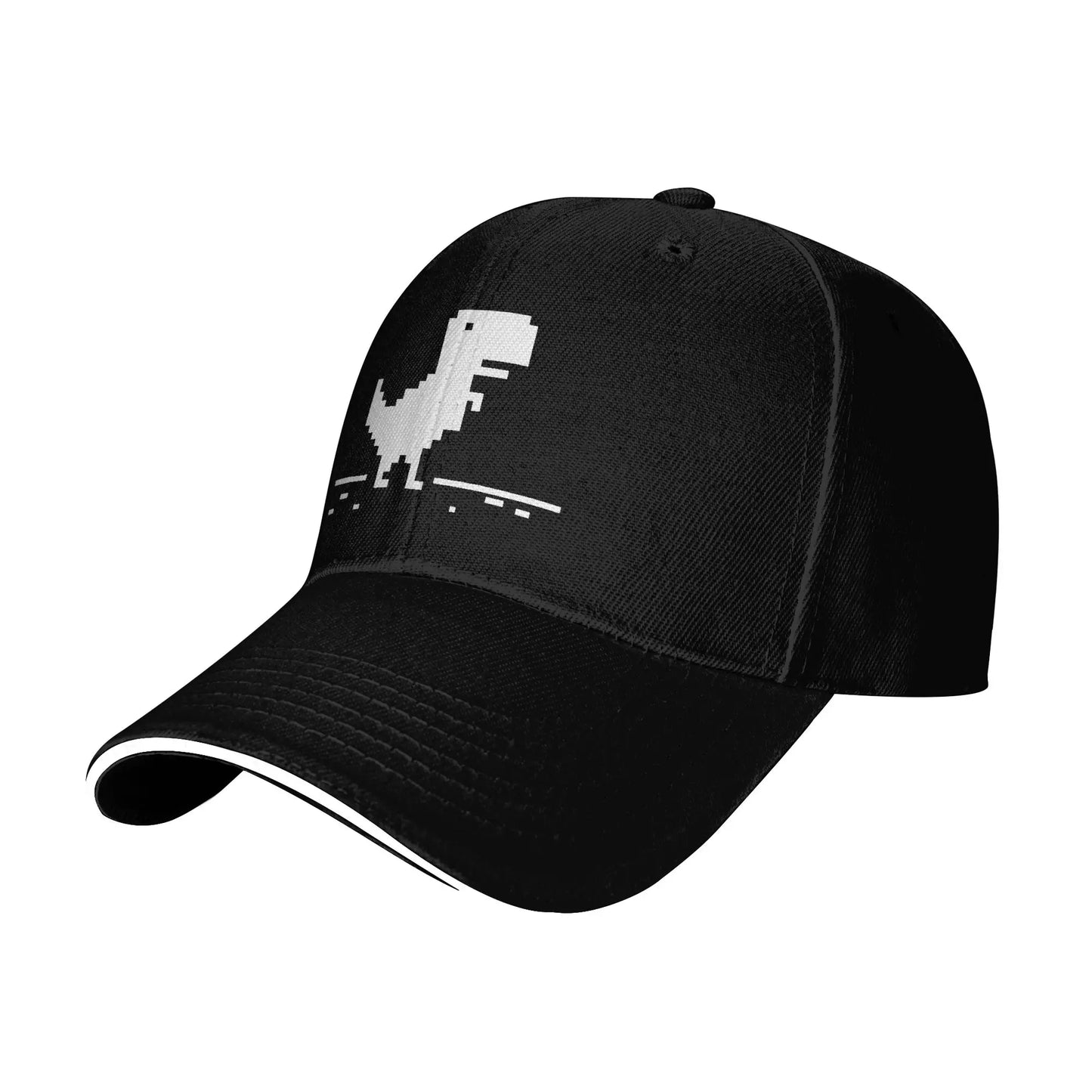 T Rex Geek Dinosaur Pixel Art Without Internet Baseball Cap