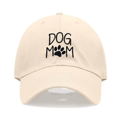 Vintage Washed Cotton DoG MOM Embroidery Baseball Cap For Men Women