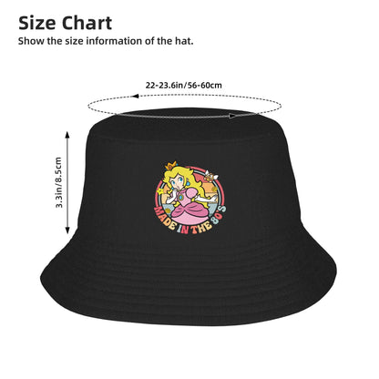 Teen Bucket Hat Super Marios Princess Peach Picnic Headwear Foldable