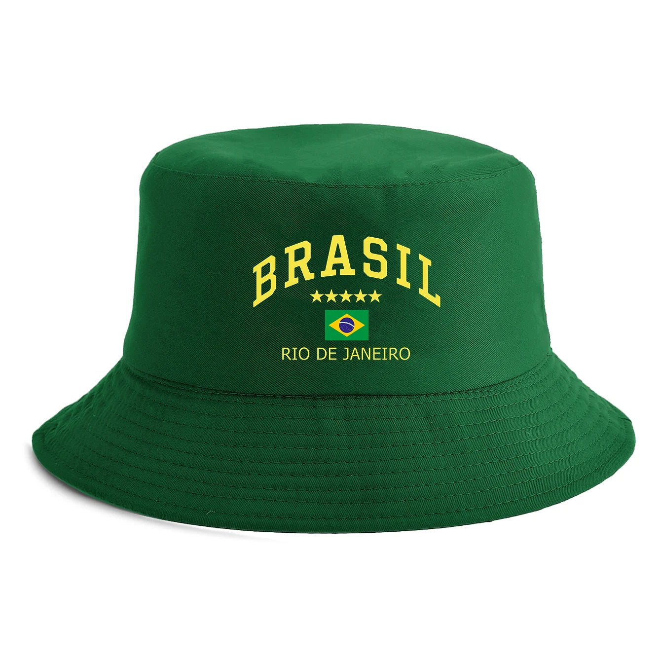 Unisex Brasil Rio de Janeiro Flag Print Bucket Hat