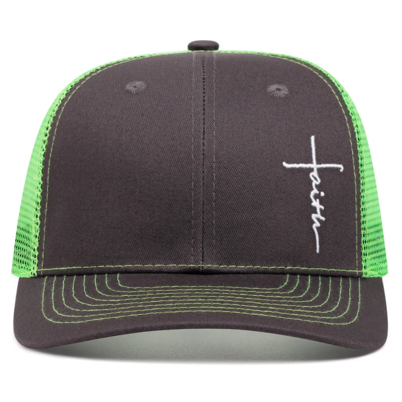 Cross Embroidery Slight Curved Printed Baseball Hat