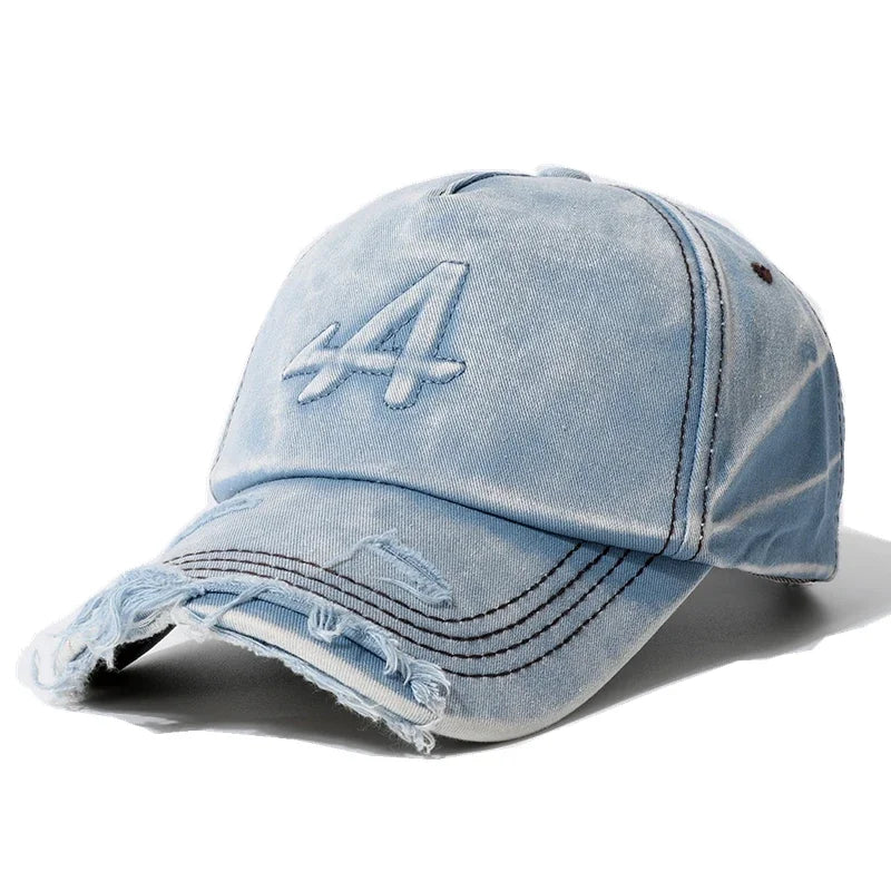 New Women Washed Cotton Cap Letter-A Embroidery Vintage Baseball Caps Female