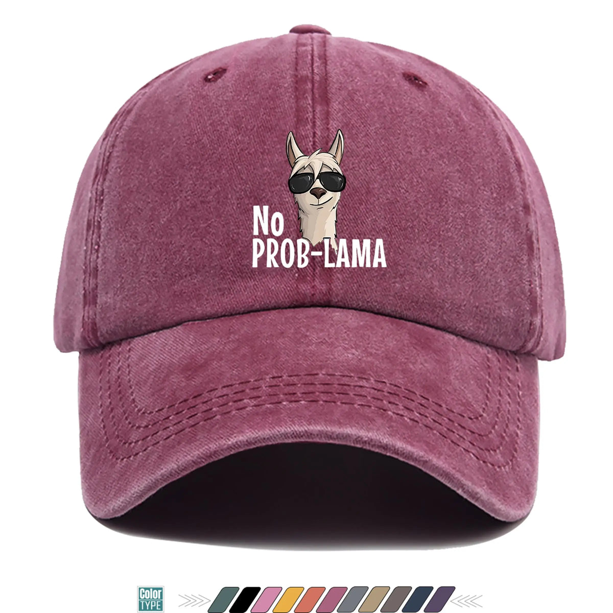 No Prob-Lama Print Trucker Baseball Cap