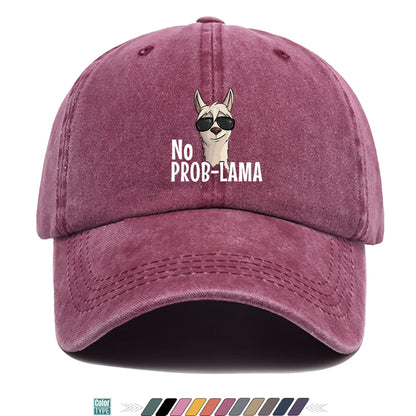 No Prob-Lama Print Trucker Baseball Cap