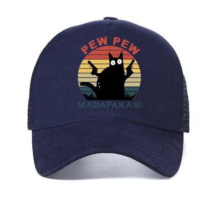 Pew Pew Madafakas Hat Men Novelty Funny Cat Baseball Caps
