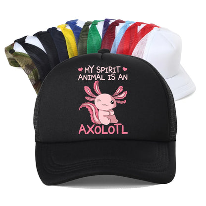 Korean My Spirit Animal Is An Axolotl Funny Baseball Cap