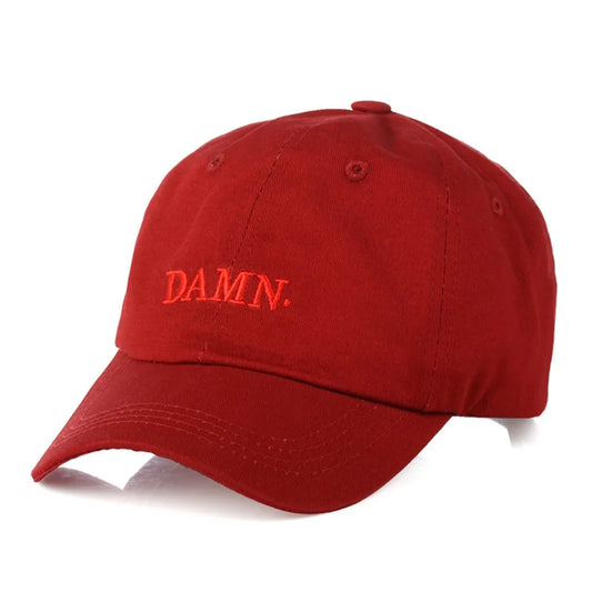 Letter DAMN Embroidery Baseball Cap Stitched Hip-hop Rapper Distressed Faded Cap