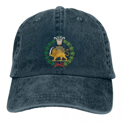 National Flag Hat Peaked Men Women's Cowboy Cap Shir O Khorshid Lion Iran Lion Sun Symbol Baseball Caps