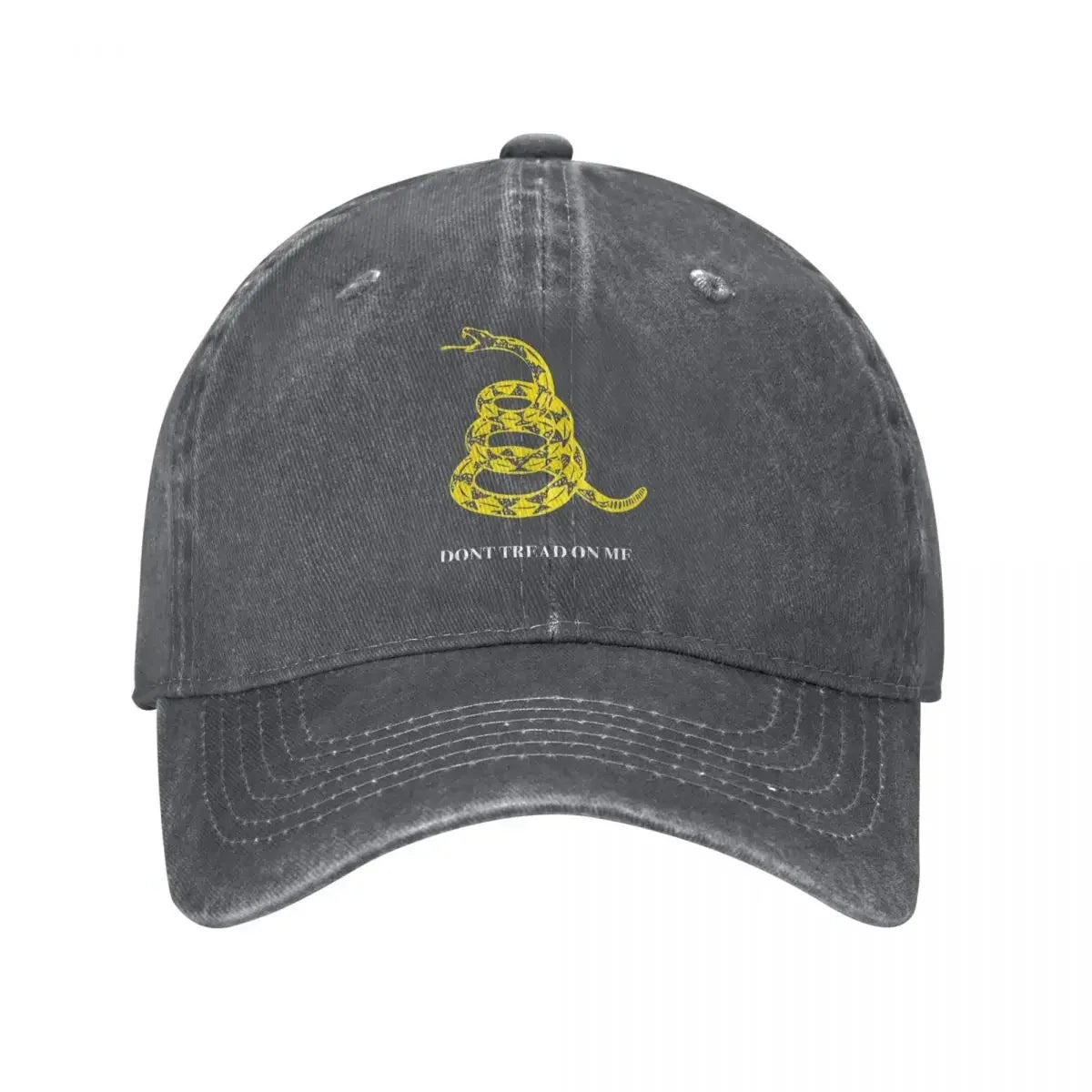 Gadsden Flag Don't Tread On Me Libertarian Denim Baseball Cap Yellow