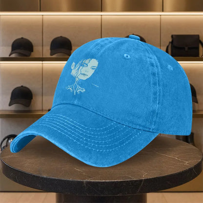 Iconic White Face Print Baseball Cap