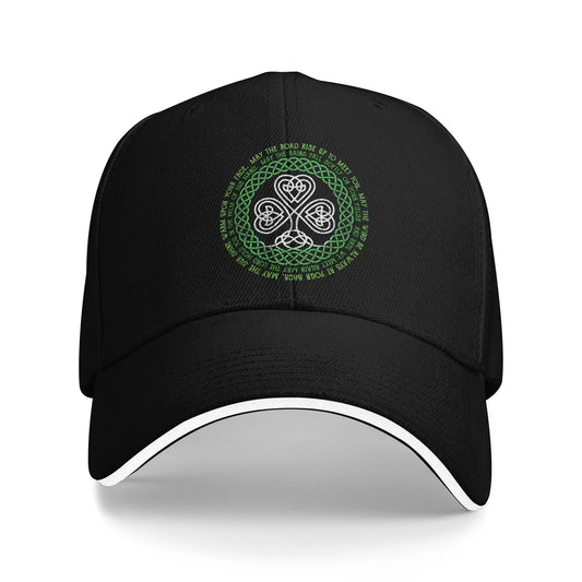 Irish Blessing Celtic Knot 4 Leaf Clover Luck Patricks Day Baseball Cap