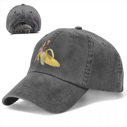 Spring Summer Men Women Nicolas Cage Banana Pattern Ponytail Baseball Cap
