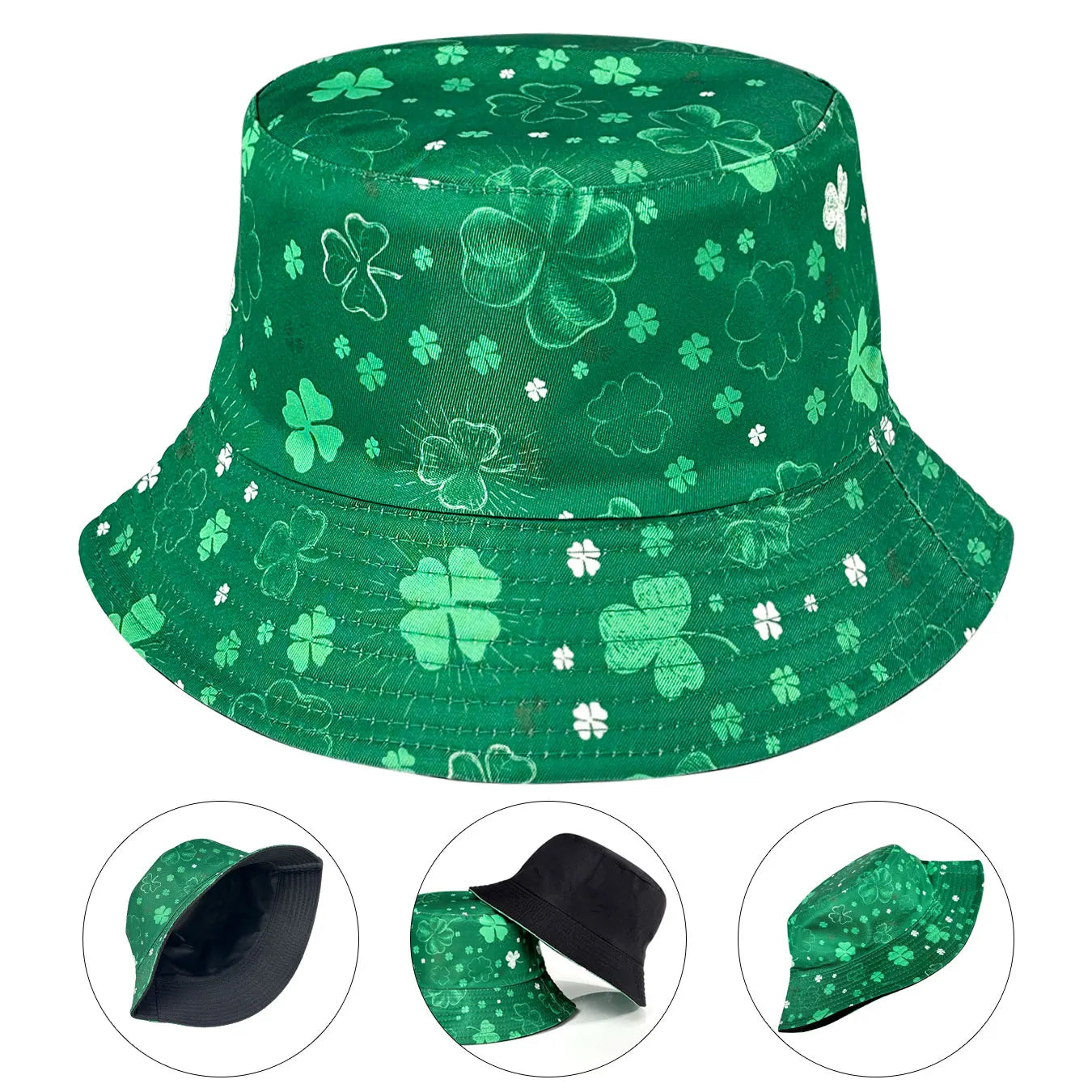 Lucky Four-Leaf Clover Couple's Bucket Hat