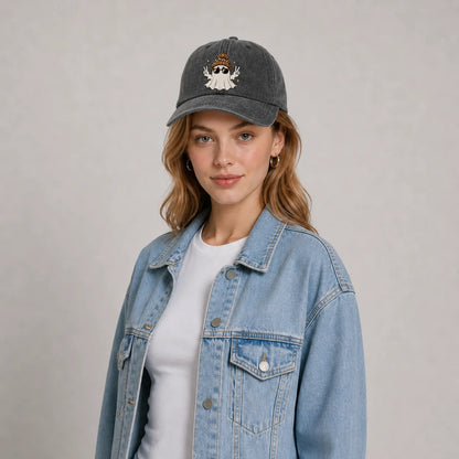Cool Ghost with Sunglasses Graphic Baseball Cap
