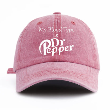 Drpepper Print Washed Baseball Cap For Adults