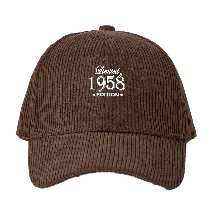 Corduroy Baseball Cap Men Women Limited Edition Retro Style Fashion Dad Cap