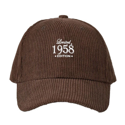 Corduroy Baseball Cap Men Women Limited Edition Retro Style Fashion Dad Cap