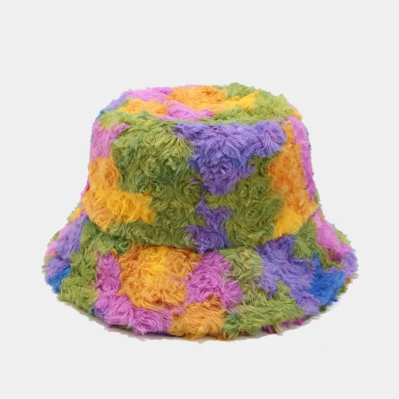 Winter Fluffy Bucket Hats With Fleece-Lined