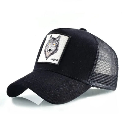 Four Seasons Baseball Cap Men Women With Embroidery Wolf Patch