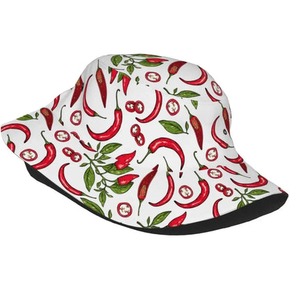 Red Pepper Chili Fisherman Cap Summer Unisex Printing Bucket Hat