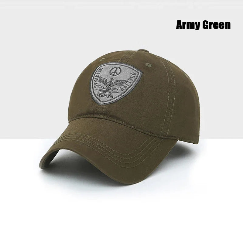 Fashion Classic Soft Top Embroidery Patch Washable Military Cadet Baseball Cap